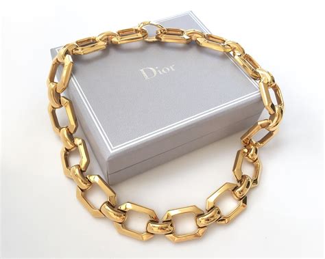 dior gold chain necklace|christian dior choker necklaces.